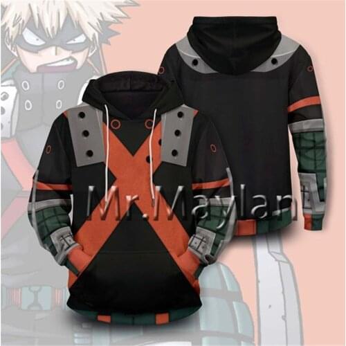 3D Full Printed Katsuki Bakugo Hoodie Mens jacket harajuku hooded unisex casual streetwear sweatshirt pullover sudadera hombre