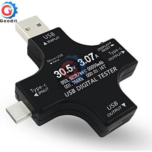 QC2.0 3.0 Type-C USB tester DC Digital Voltmeter Amperemeter Voltage Current Meter Ammeter Detector Power Bank Charger Indicator