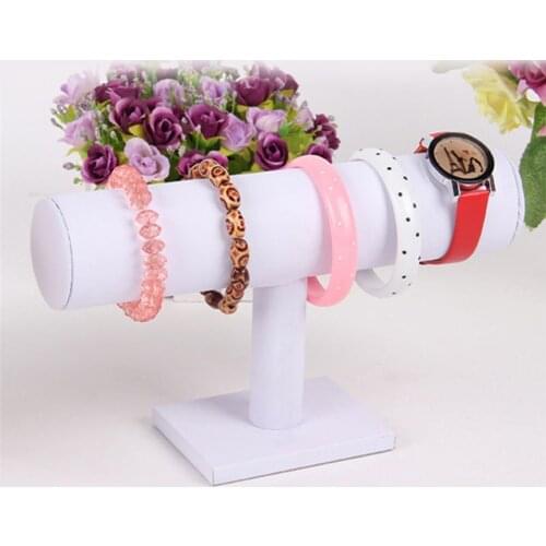 GENBOLI T Bar Rack Organizer Velvet Hard Stand Holder for Bracelet Chain Necklace Watch Fashion Jewelry Display Holder
