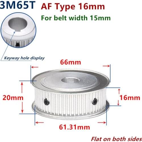 Arc 65 Teeth HTD 3M Timing Pulley Bore 6-12mm for Width 15mm 3M Synchronous Belt HTD3M pulley gear wheel 65T 65Teeth
