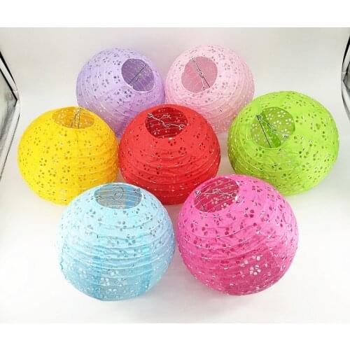 1PC 12''30cm Hollow Out Lantern New Year Decoration Round Paper Lantern for Wedding Party Decoration Holiday Supplies Paper Lamp