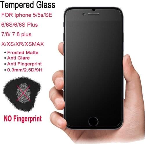 100pcs Anti glare frosted matte Tempered Glass Screen Protector For iPhone 11promax/XSmax/XR/6/7/8 plus matte glass
