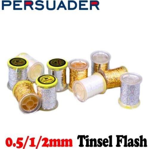 PERSUADER 2spools flytying holographic flat tinsel laminate synthetic mylar tinsel flash tape flash body wrap fly tying material