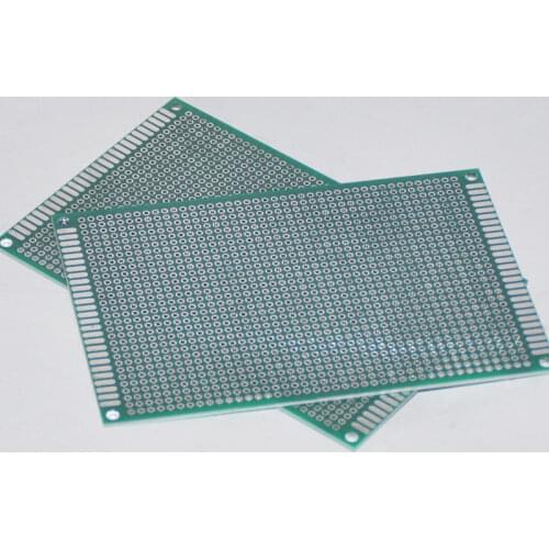 2PCS Prototype Solderless 8X12cm PCB Board Protoboard Tinned Universal Breadboard Double Prototyping FR4 1.6mm 2.54mm 1260Holes
