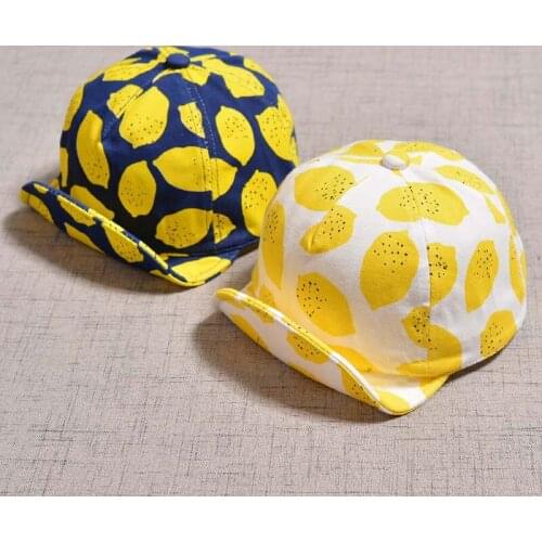 2021 Cute Lemon Embroideried Baby Girl Soft Cotton Baby Boys Girls Hat Spring Summer Kids Children Outdoor Sun Hat Cap бейсболка