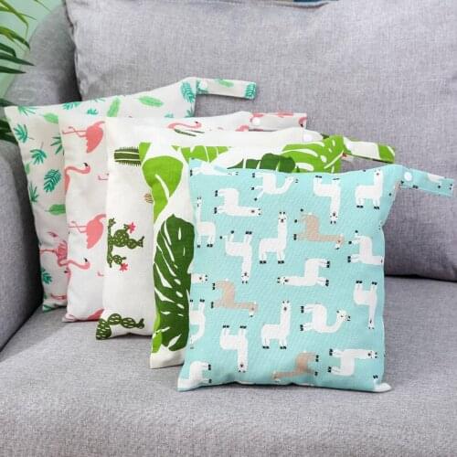 27cm x 30cm Portable Baby Diaper Organizer Canvas Bag Reusable Mummy Storage Bag Travel Nappy Bag Hanging Bag