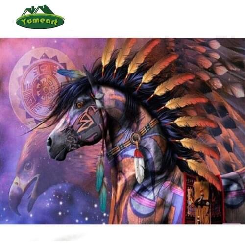 Horse and Eagle Feather Diamond mosaic full diamond embroidery animal DIY diamond painting cross stitch living room decoration