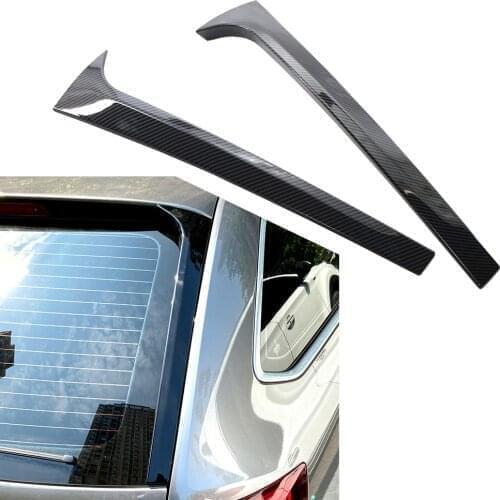 2pcs Car Rear Window Side Spoiler Canard Splitter Trim Carbon Fiber ABS For Skoda Octavia Estate 2014 2015 2016 2017 2018 2019
