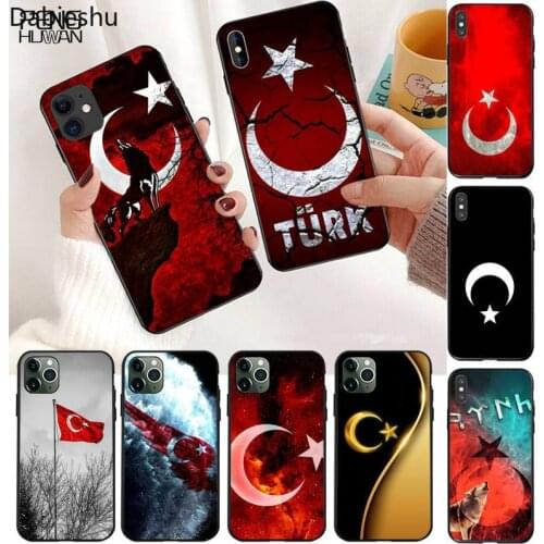 Turkey Turkish Flag Soft black Phone Case for iPhone 11 pro XS MAX 8 7 6 6S Plus X 5S SE 2020 XR case