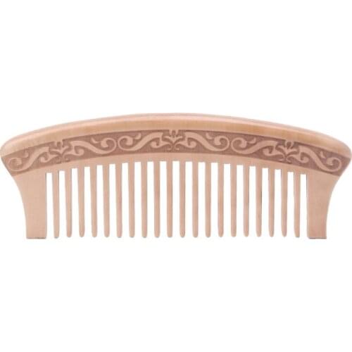Wooden Wide Tooth Comb Natural Peach Wood Massage Beauty Hair Care