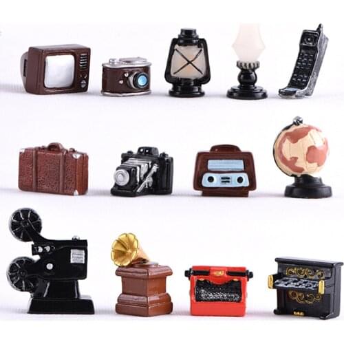 Baby DIY Toy Lamp Oil Lamp Camera TV Piano for Doll House Decor Dollhouse Miniature Retro Simulation Furniture Model Toys