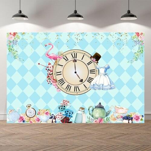 Seekpro Photography Background wonderland party cartoon green theme girls birthday party baby shower Backdrop Photo Photocall
