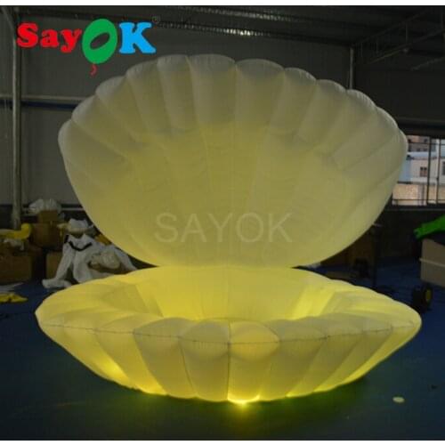 Giant inflatable shell with RGB led lights, inflatable clam shell for stage wedding decoration