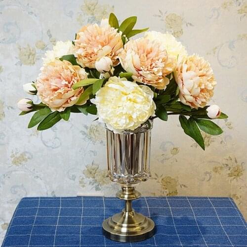 1PC Artificial Peony Flower Branch Fake Flowers Head For Home Wedding Decoration Vase Ornaments DIY Supplies