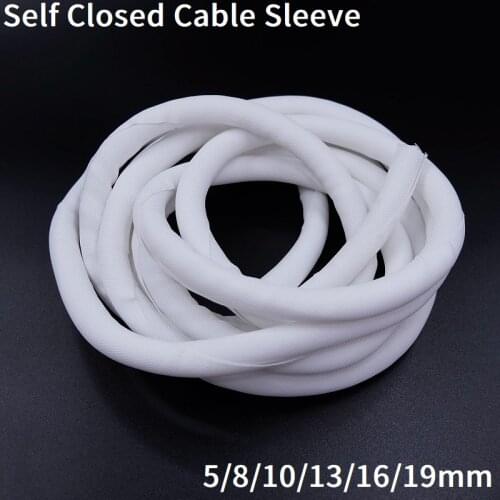 Cable Sleeve 10mm 13mm 16mm PET Braided Expandable Cable Management Self Closing Loom Split Pipe Wire Wrap Protection White