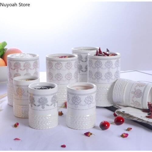 Ceramic Airtight Jars Kitchen Food Storage Jars Dried Fruit Candy Jars Coffee Cans Tea Cans Kitchen Supplies Grain Dispensers