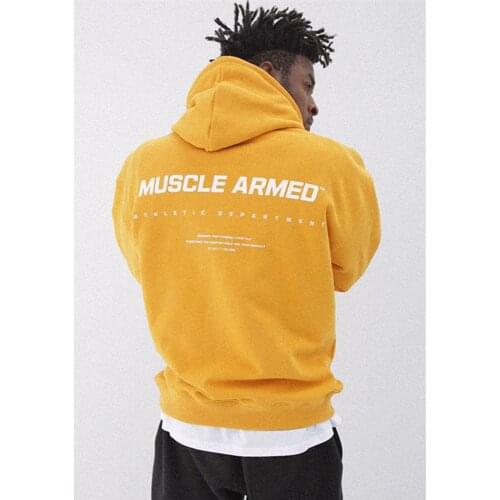 Winter Mens Hooded Sports Fleece Lined Pullover Casual Fashion Loose Printed Sportswear Jogger Fitness Training Clothing