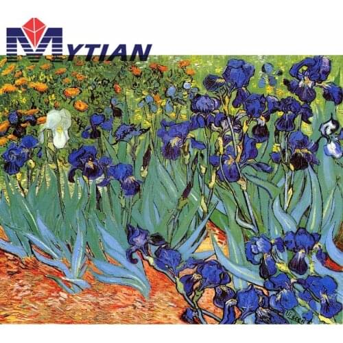 MYTIAN Rhinestone Painting Crystal Home Decor 5D DIY Flowers Diamond Painting Van Gogh Irises Cross Stitch Pattern Oil Painting