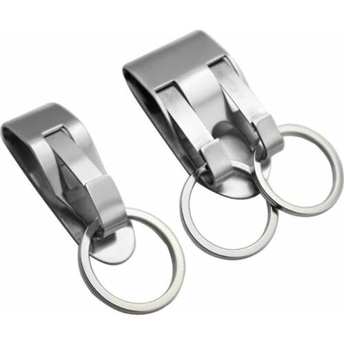 Stainless Steel Keyring Security Clip On Heavy Duty Belt Key Clip Belt Keychain T4MD