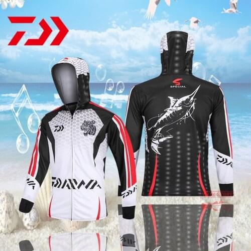 2021 New Daiwa Fishing Clothing Hooded Men Fishing Jacket Quick-Drying Coat Fishing Shirt For Hiking Cycling Fishing Clothes