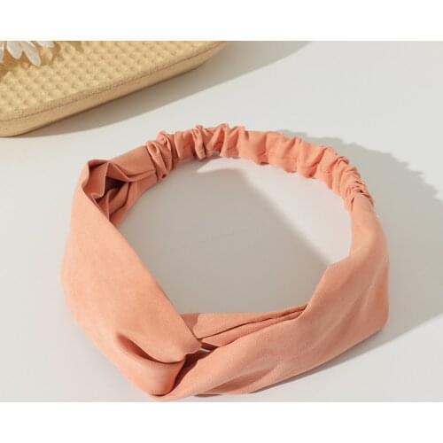Korean Top Knot Bandanas Simple Elastic Hairband For Women Girls Solid Color Cross Headbands Knotted Hair Accessories Headwear