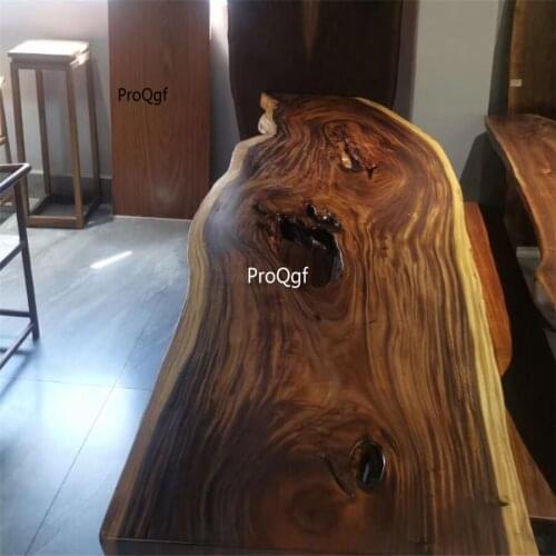 Prodgf 1 Set natural hole have stock hot style Resin Wood Dining Table no leg