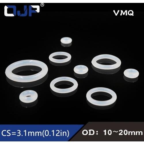 10PCS/lot Silicon Ring Silicone/VMQ O ring 3.1mm Thickness OD10/11/12/13/14/15/16/17/18/19/20mm Rubber O-Ring Seal Gasket Ring