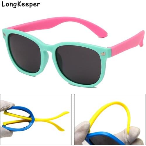 New Kids Polarized Sunglasses Girls 2021 TR90 Boys Sun Glasses Silicone Safety Glasses Gift For Children Baby UV400 Eyewear