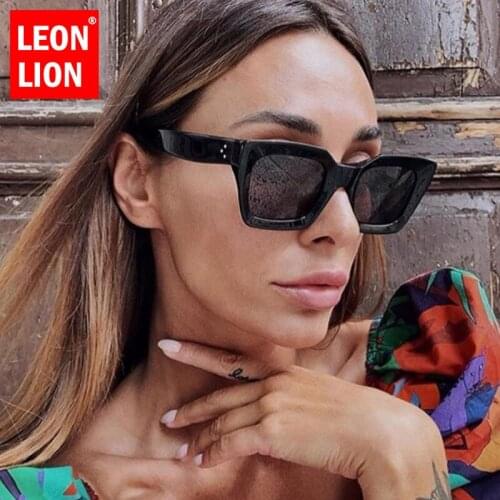 LeonLion 2021 Square Sunglasses Women Vintage Eyeglasses Women/Men Gradient Clear Lens Glasses Women Gafas Lentes De Sol Mujer
