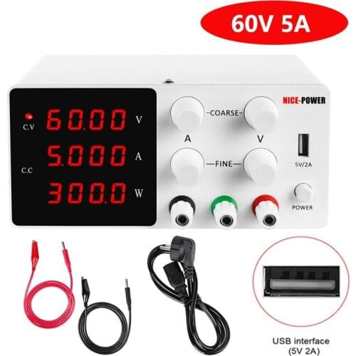 USB Adjustable DC power supply 60V 30V 5A LED Digital Lab Bench Power Source Switch Stabilized Power Supplies Voltage Regulator