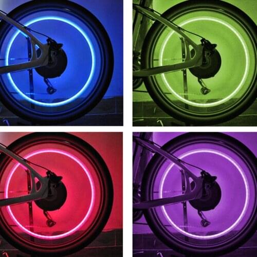 Bicycle Wheel Lamp Bicycle LED Light Tire Valve Cap Colorful Photosensitive Wheel Light Flash Light Mountain Road Bike Cycling