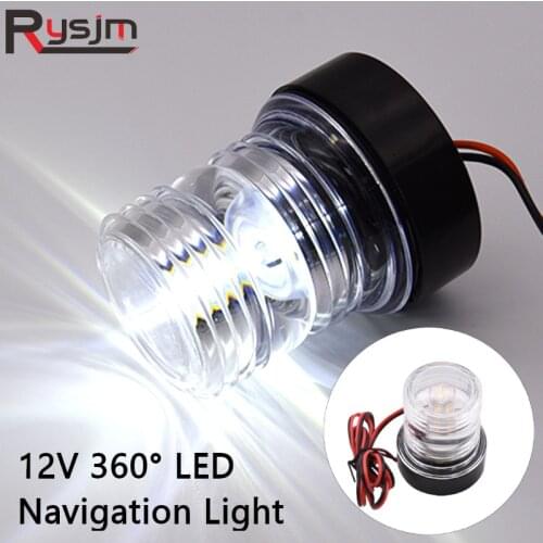 12V Waterproof Marine Boat Yacht Light Navigation Anchor Light 360 Degree All Round Boat Light 6300K LED Navigation Light