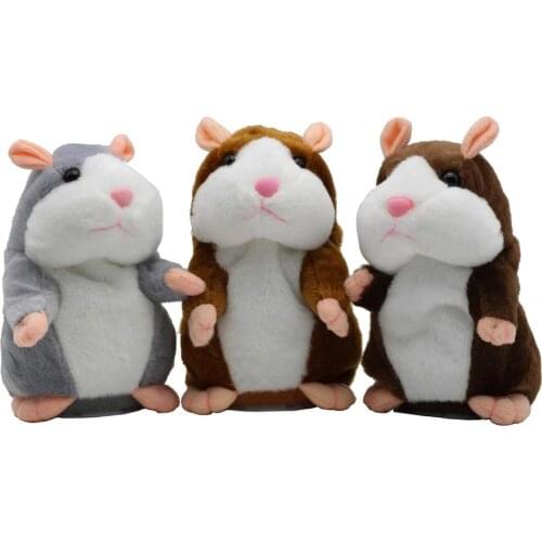 Funny Talking Hamster Stuffed Plush Animal Doll Sound Walking Speaking Record Repeat Educational Voice Changing Toys