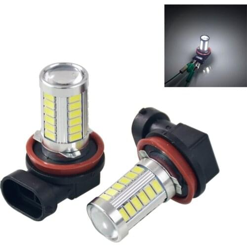 2 Car H8 H11 5630 33 SMD LED Fog Lamp Running Light Bulb Turning Parking Fog Braking Bulb White DC 12V
