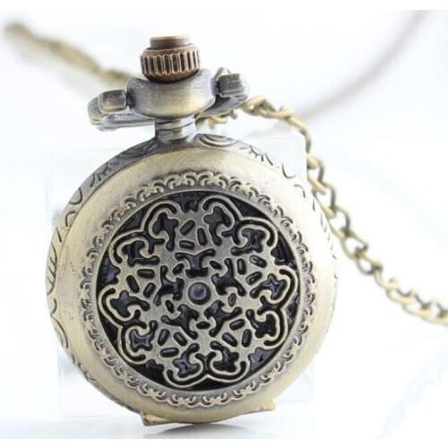 3077)12pcs/lot flower hollow out STYLE pocket watch necklace Quartz,Christmas trees hang gift . promotion gift