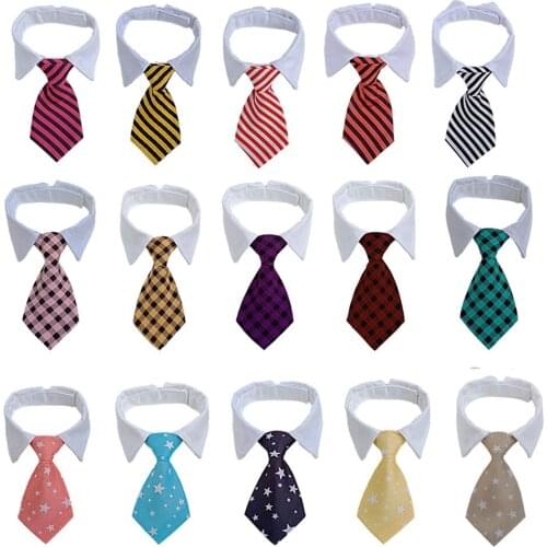 20/50pcs Formal Pet Cat Dog Neckties Stripes Plaid Dog Ties for Small Medium Dog Bowties Collar Dog Grooming Accessories