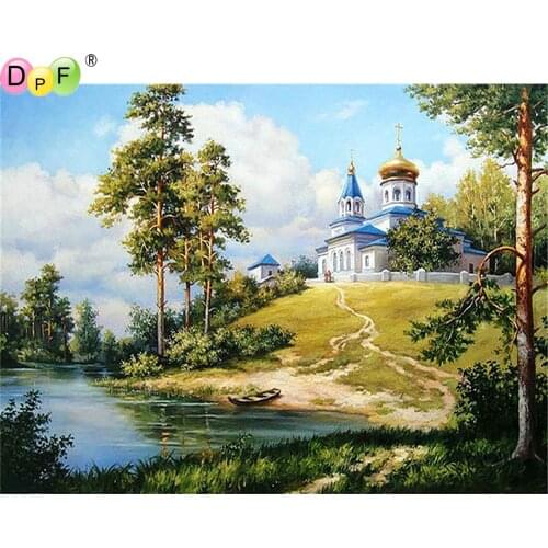 DPF diamond painting cross stitch scenery diamond embroidery crafts diamond mosaic kit square/round rhinestone home decor