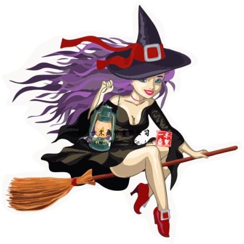 Car decals Suitable for PLAY COOL Car Sticker Colofrul Witch Funny Decor Auto Motorcycles Exterior Accessories Vinyl Decal