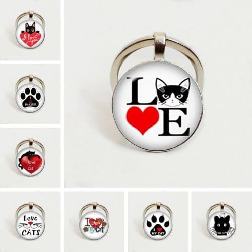Creative personality Pet Cat Keychain Cat Paw Footprint Pattern Keychain animal Cat Paw Charm Pendant Keychain
