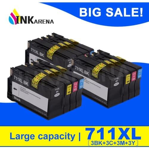 INKARENA 3 Set Full Ink Cartridges Replacement For HP 711 XL For HP711 711XL For HP Designjet T120 T520 Printer inkjet Cartridge