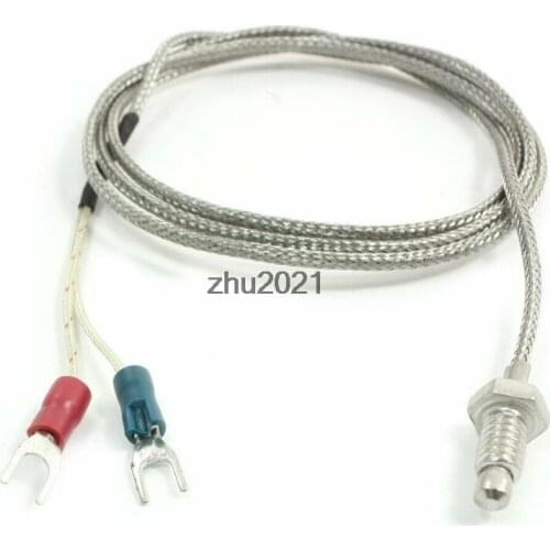K Type 0-500C 6mm Thread Thermocouple Probe Temperature Sensor 1Meter 2pcs