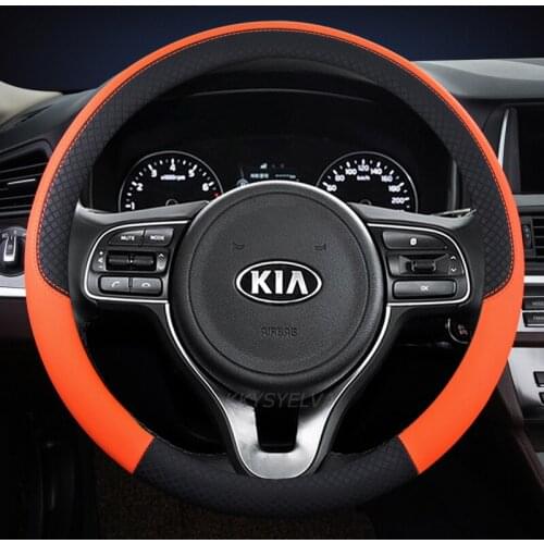 For Kia Picanto Morning Car Steering Wheel Cover Leather Funda Volante High Quality Auto Accessories Interior