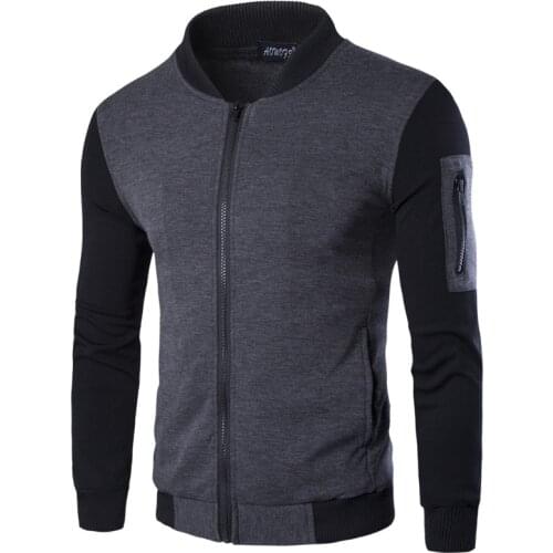 2021 New spring British temperament stand-up collar jacket leather sleeve stitching foreign trade mens spot