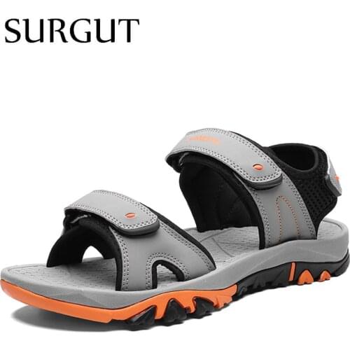 SURGUT 2021 New Style Men Sandals Summer Flip Flops Slippers Men Beach Casual Shoes Cheap Male Sandals Sandalia Masculina