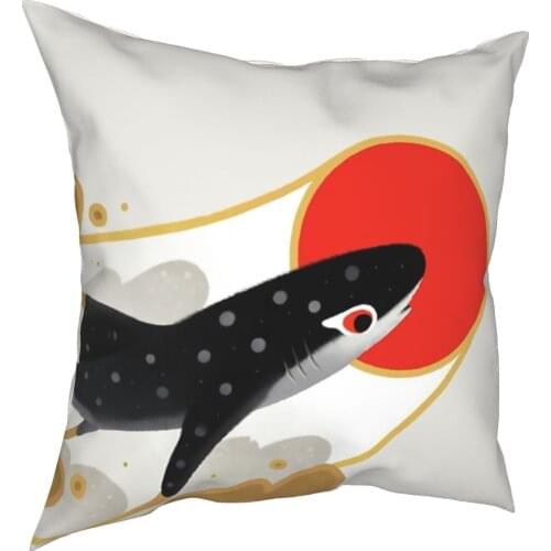 Whale Shark Pillowcover Decoration Fish Fishing Water Animal Cushions Throw Pillow for Sofa Double-sided Printing Creative