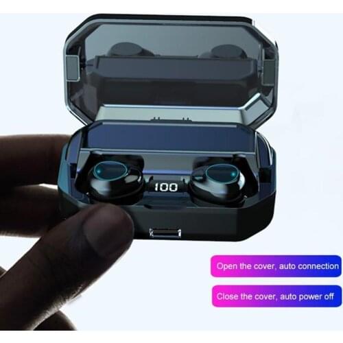 New G03 Earphone Wireless 6000mAh LED Smart Power Bank TWS 5.0 Bluetooth 9D Stereo IPX7 Waterproof PK G02 for Smartphone