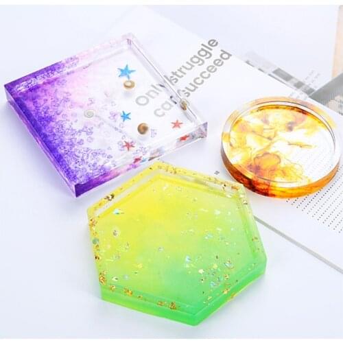 New DIY Mold Agate Coaster Flexible Silicone Mold Epoxy Resin Jewelry Craft Clay Resin Molds Jewelry Making Accesories 2020