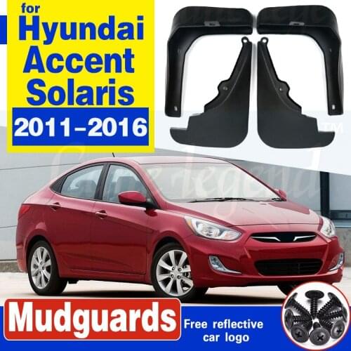 OE Styled Molded Mud Flaps For Hyundai Accent Solaris 2011 - 2016 Mudflaps Splash Guards Mudguards 2012 2013 2014 2015 Styling