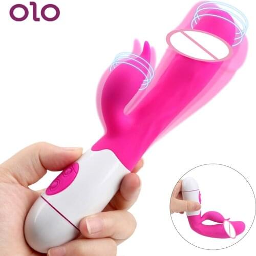 OLO Female Masturbator G Spot Dildo Vibrator Clitoris Stimulator 30 Speeds Realistic Penis Double Vibration Sex Toys For Women