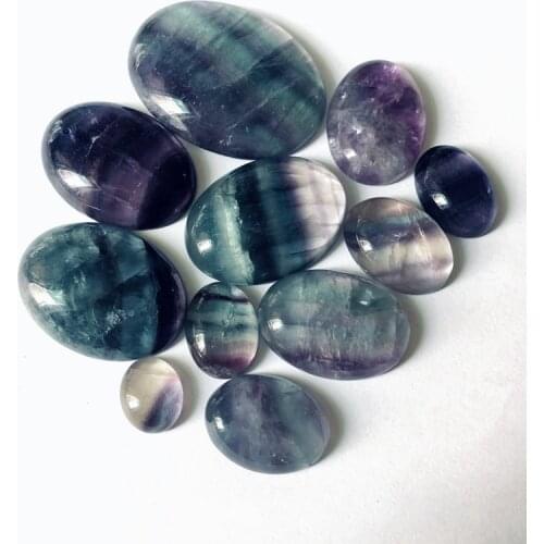 Wholesale 4pcs/lot Rainbow Fluorite Bead cabochon 10x12mm 12x16mm 13x18mm 15x20mm,30x40mm Oval Gem stone Cabochon Ring Face